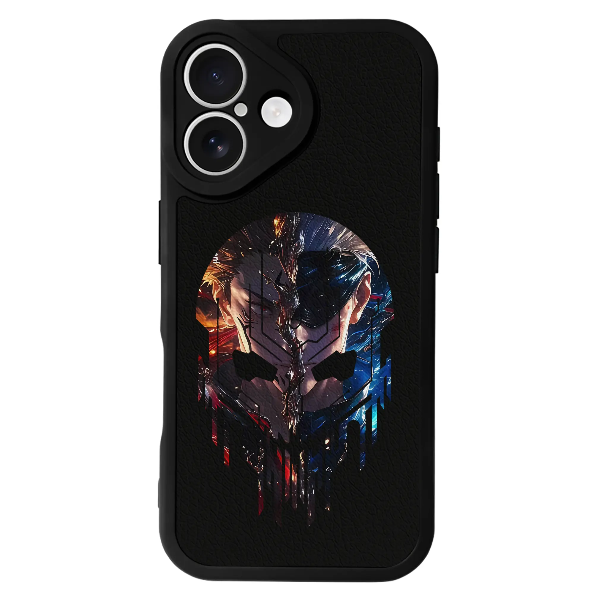 呪術廻戦 グッズ,両面宿儺 - IPhone 16シリーズ対応 ・ シリコンスマホケース ・ レザー調 ・ 高精度フィット ・ 耐衝撃 ・ ワイヤレス充電対応 ・ 精密カット